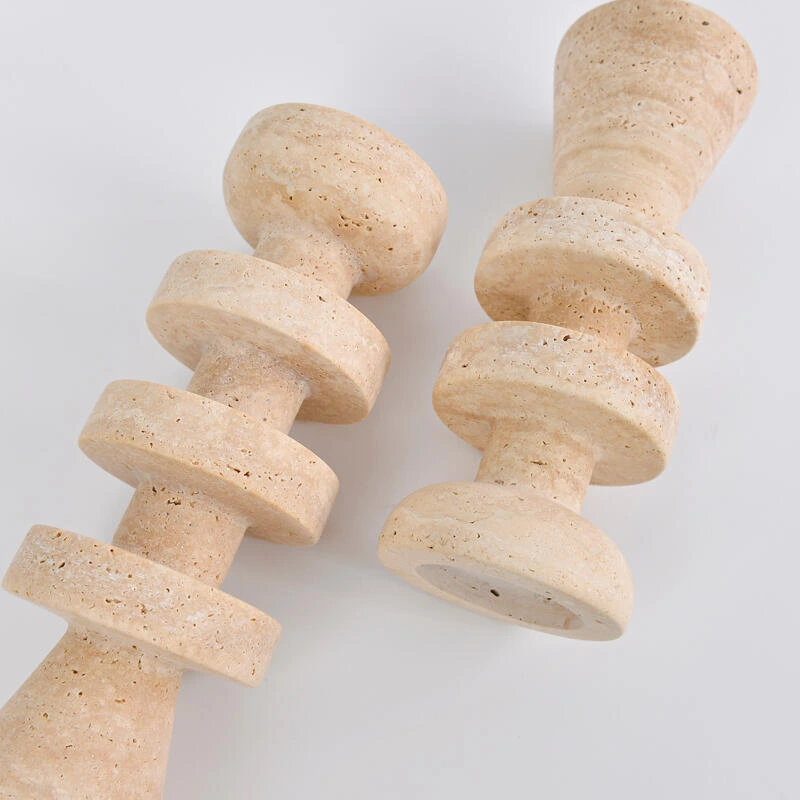 Beige Travertine Candleholder